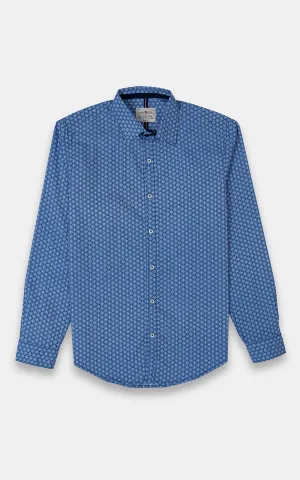 CASUAL SHIRT BLUE PRINTED