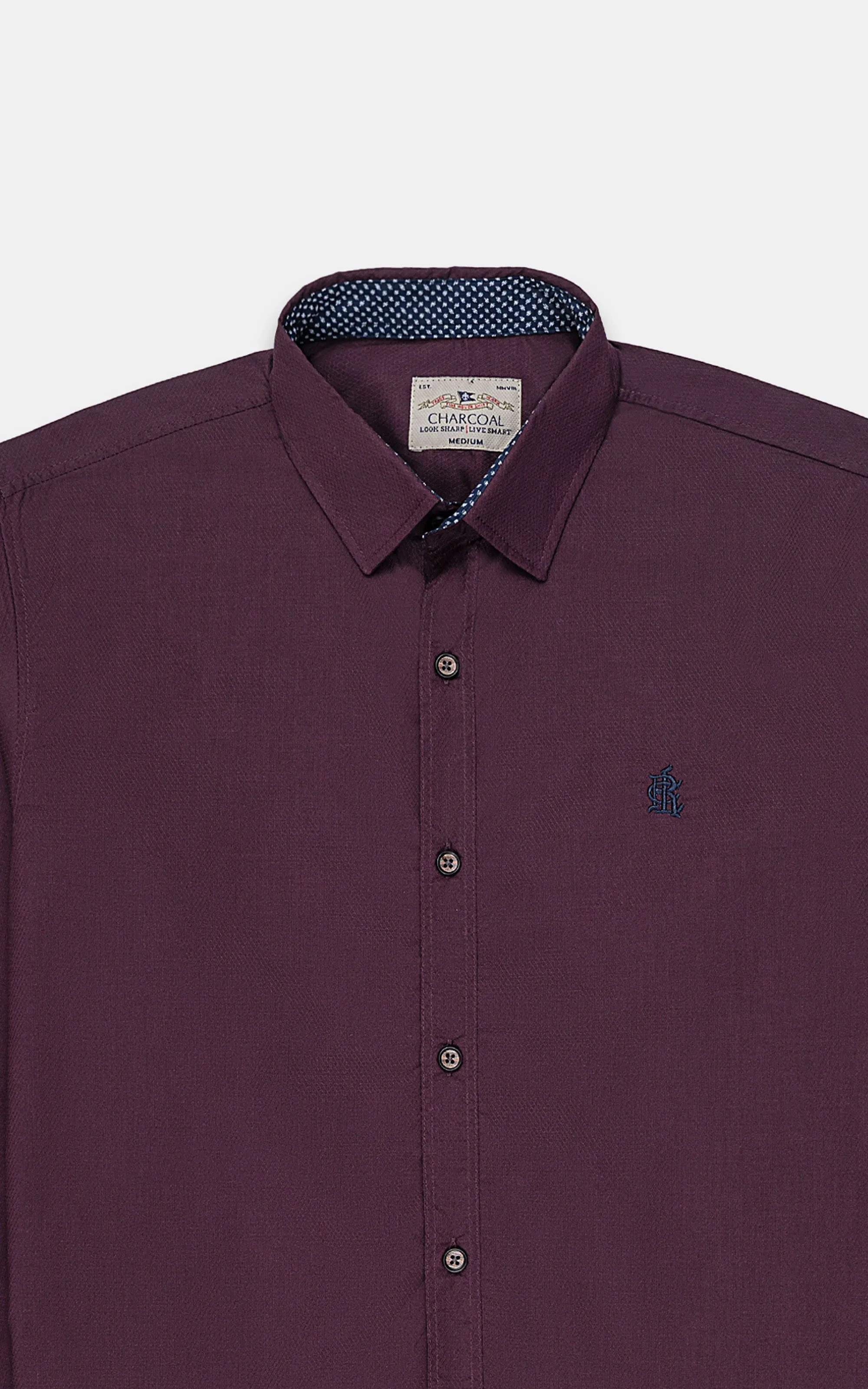 CASUAL SHIRT MAROON TEXTURE