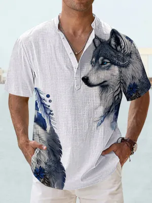 Casual Wolf Graphic Shirt