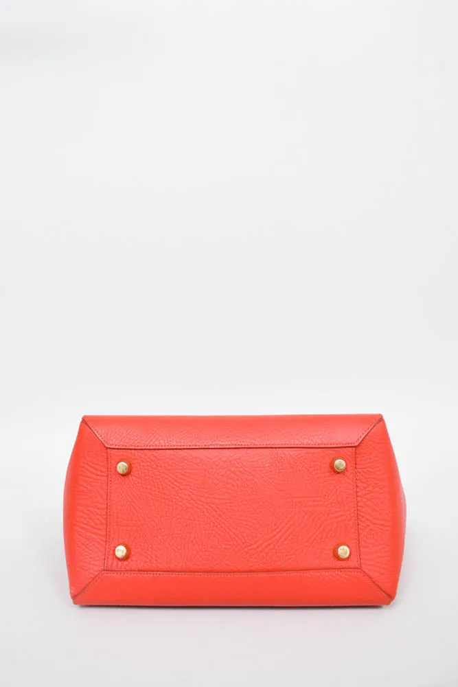 Celine Red/White/Blue Leather Belt Top Handle Bag w/ Strap