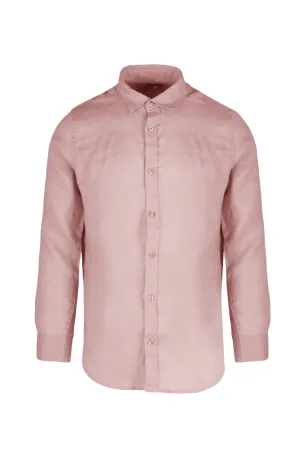 Censured camicia da uomo manica lunga in lino SM6437TLICA 75 powder pink