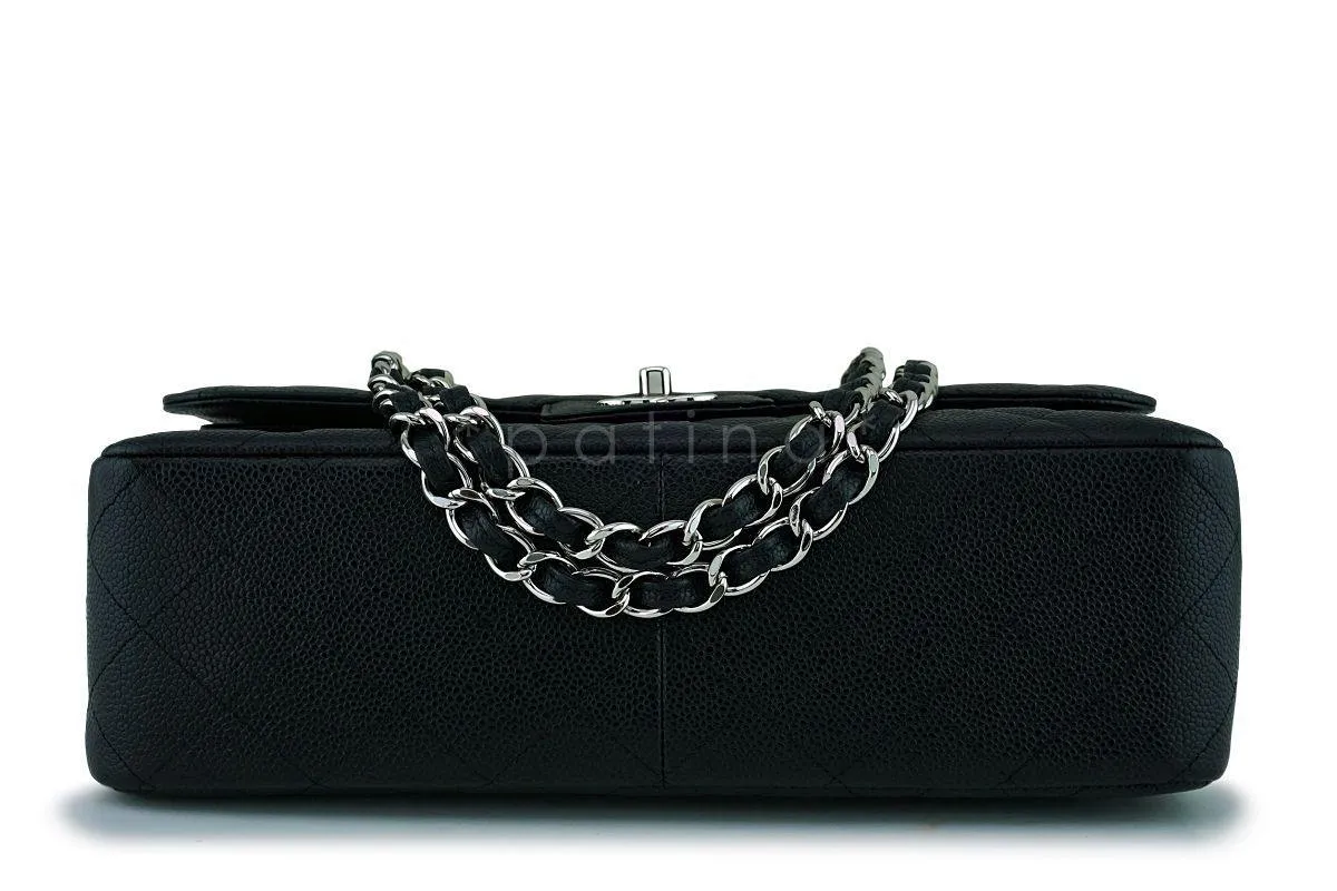 Chanel Black Caviar Jumbo Classic Double Flap Bag SHW