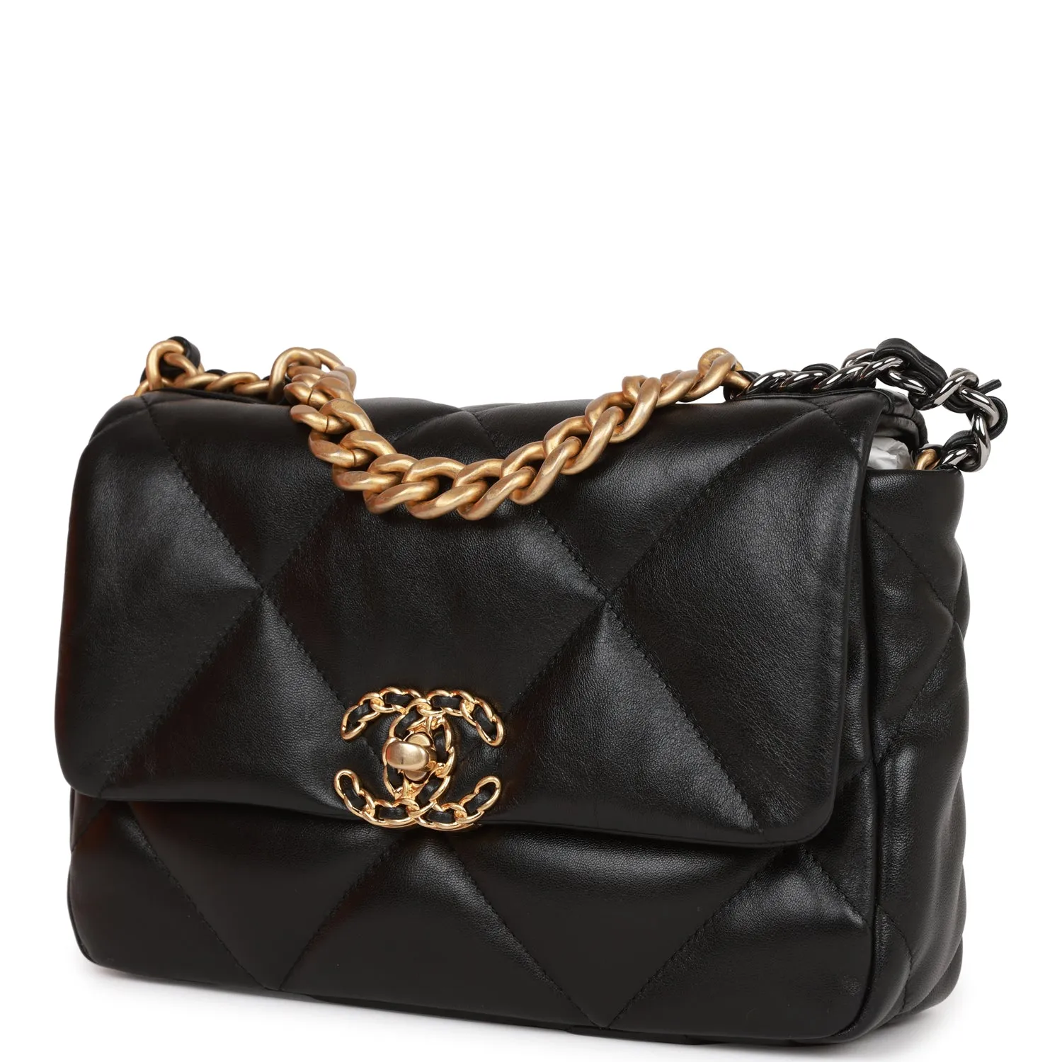 Chanel Medium 19 Flap Bag Black Lambskin Mixed Hardware