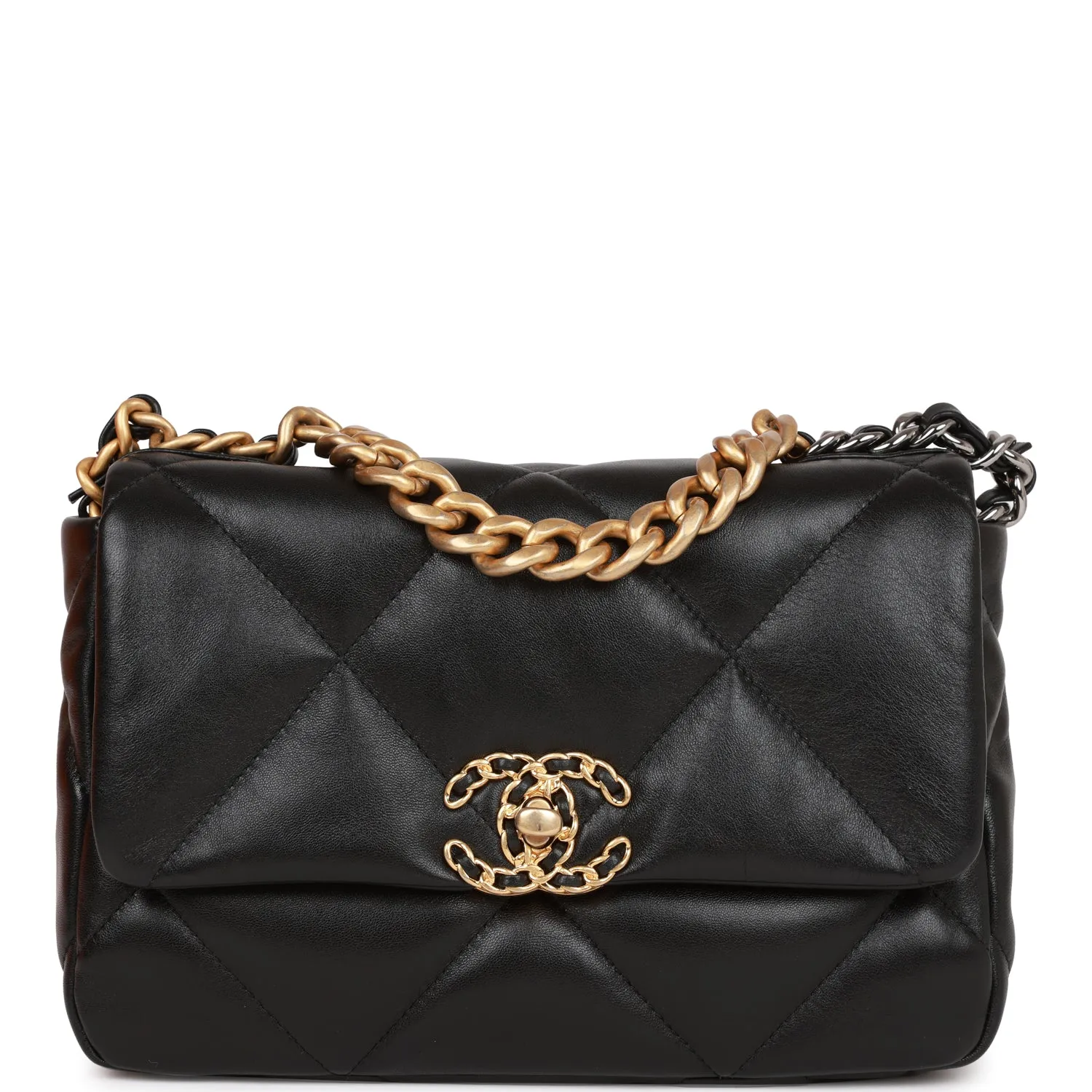 Chanel Medium 19 Flap Bag Black Lambskin Mixed Hardware