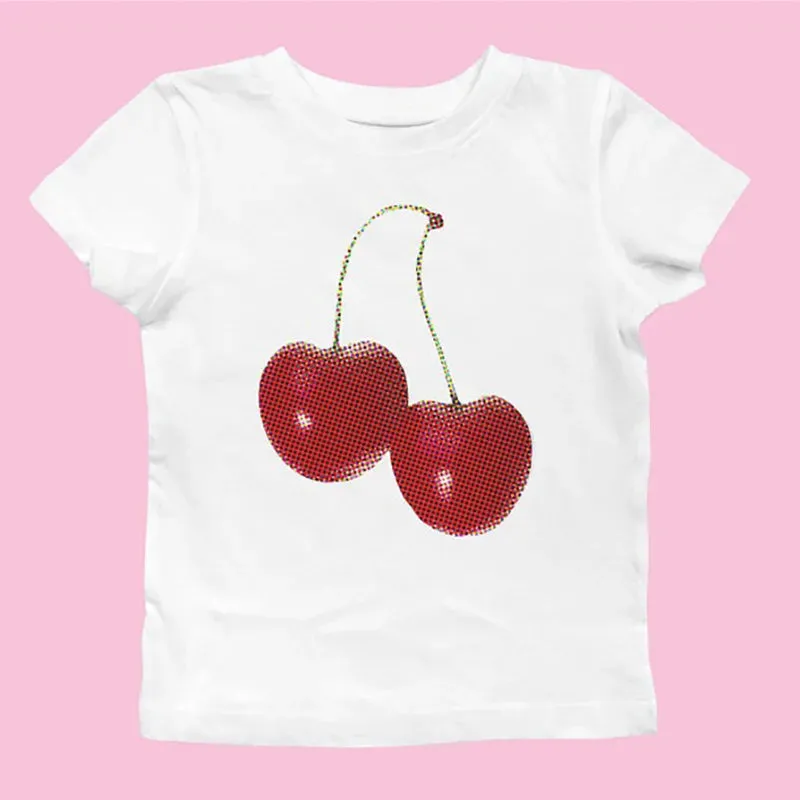 Cherry Print Stylish Graphic Tee