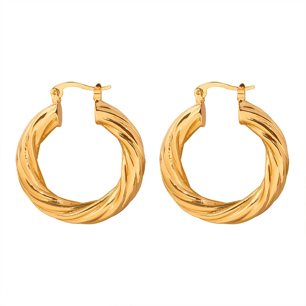 Chic Distorted O-shaped Copper Earrings - Everyday Genie Collection