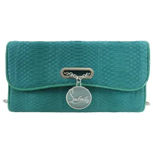 Christian Louboutin Green Exotic Riviera Clutch Bag