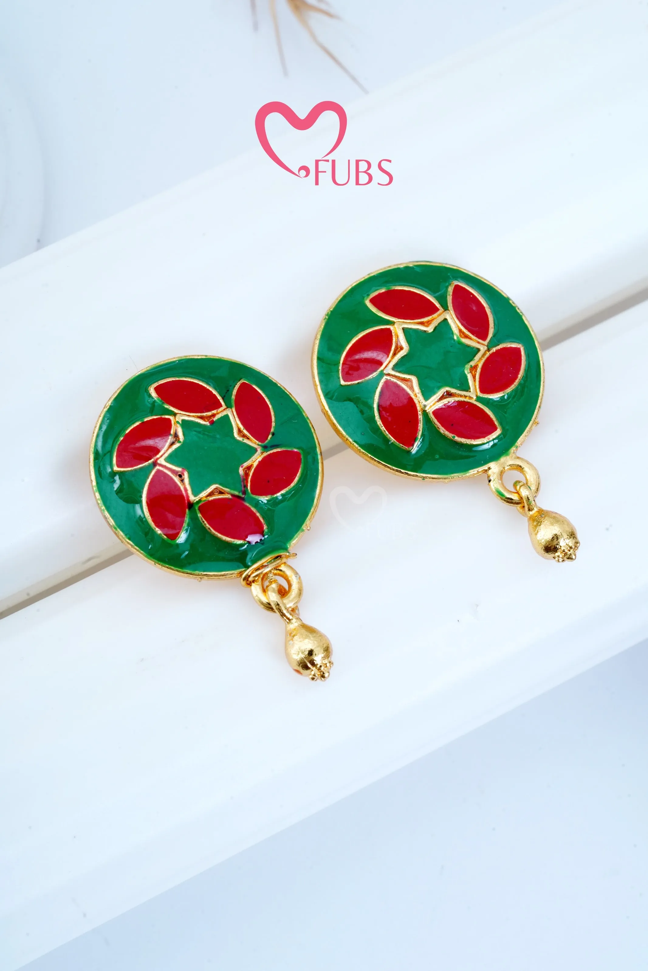 Circle Regal Enamel Studs