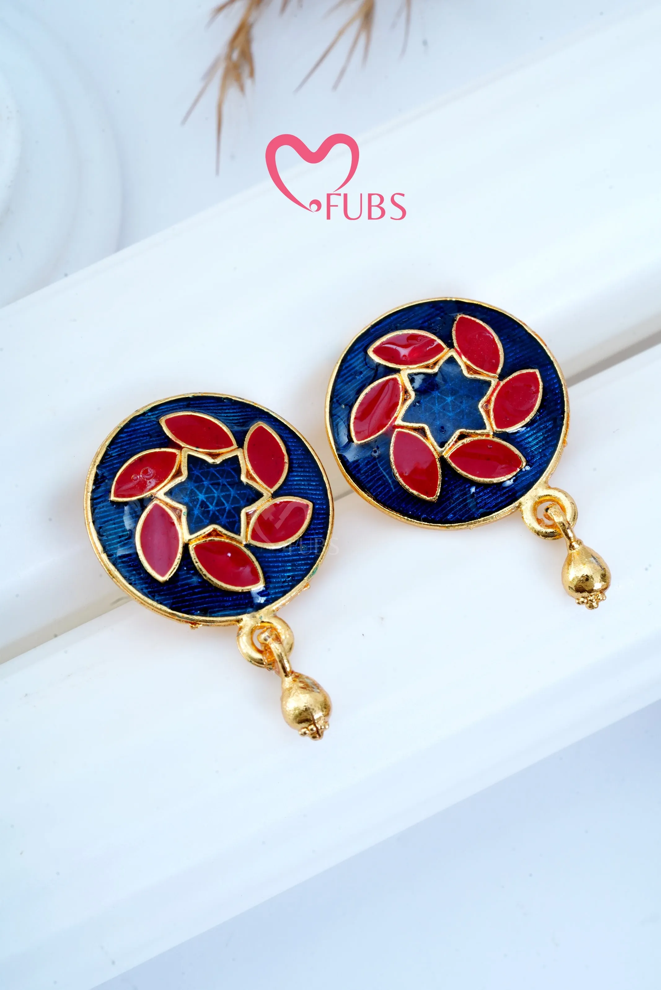 Circle Regal Enamel Studs