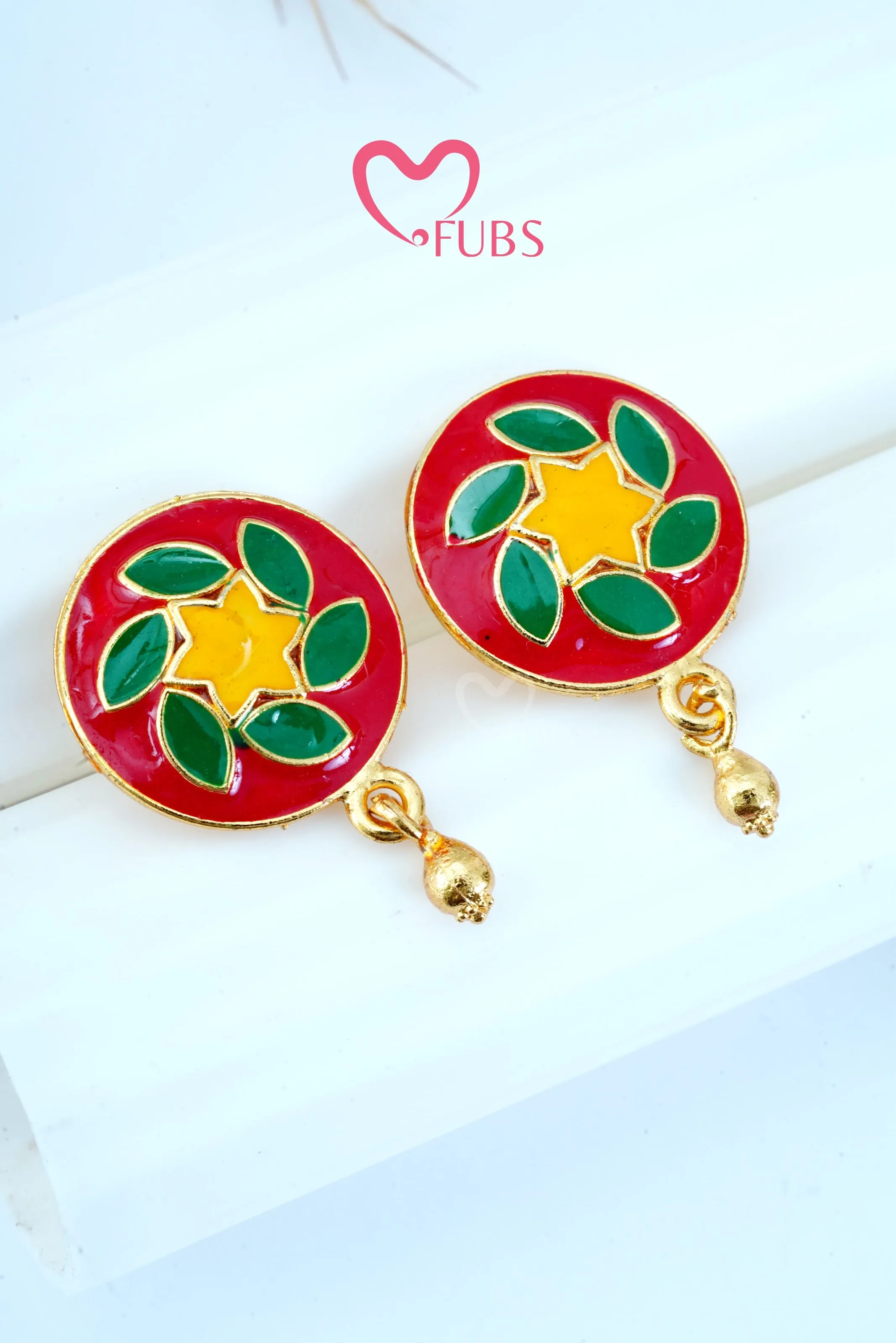 Circle Regal Enamel Studs