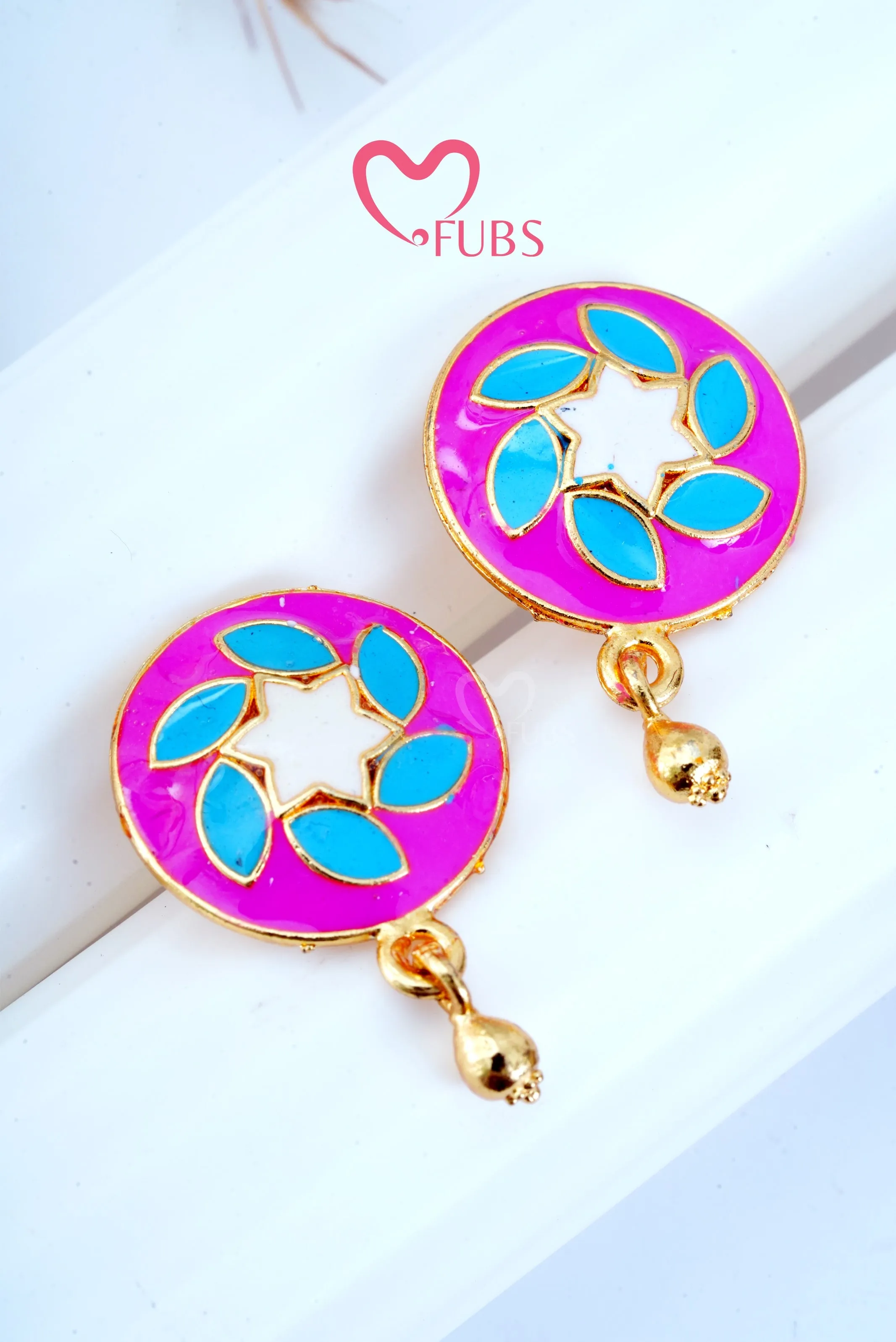 Circle Regal Enamel Studs