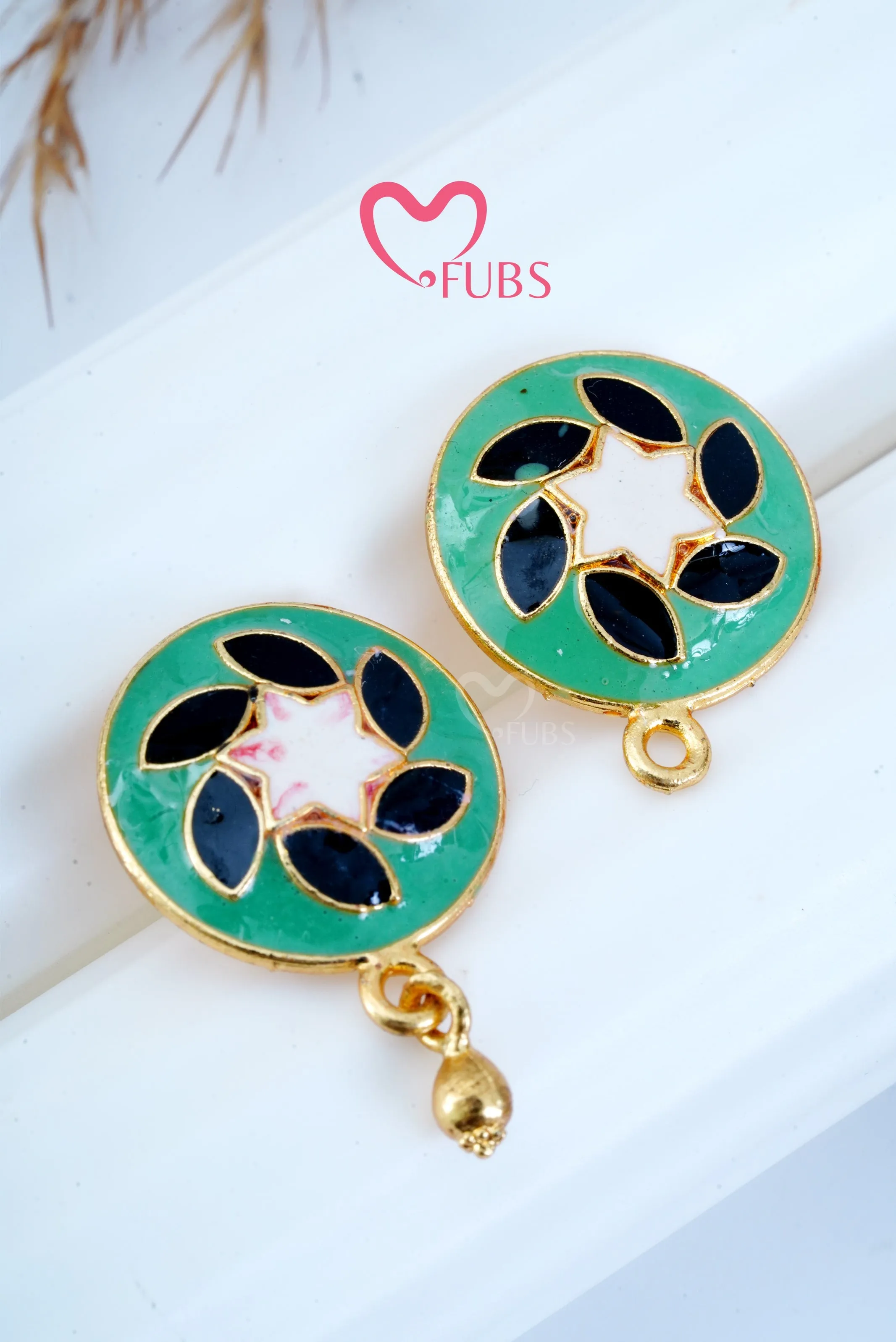 Circle Regal Enamel Studs