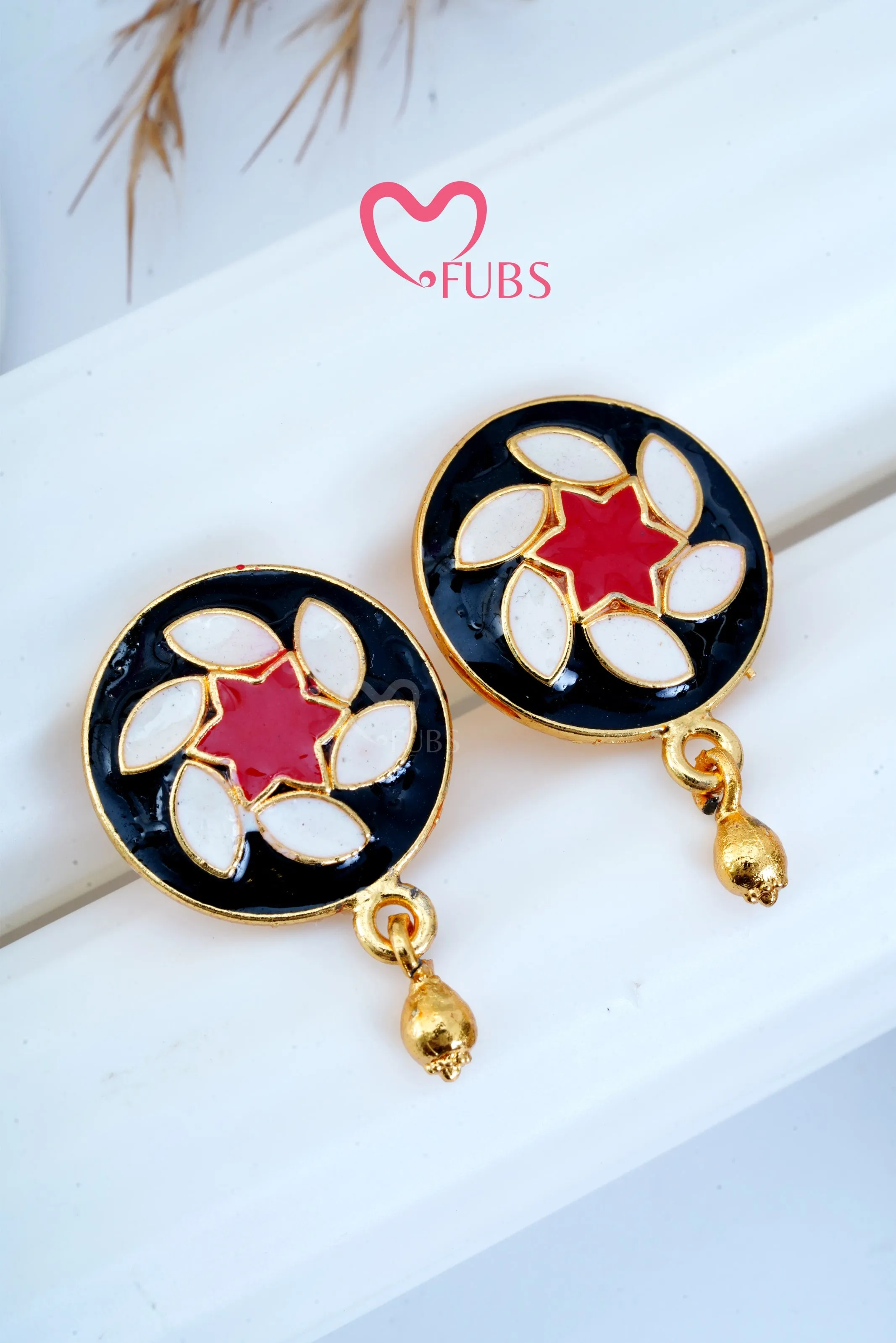 Circle Regal Enamel Studs