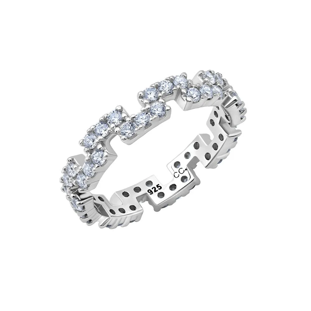 Clear Regal Round Cut Eternity Band Ring Sale