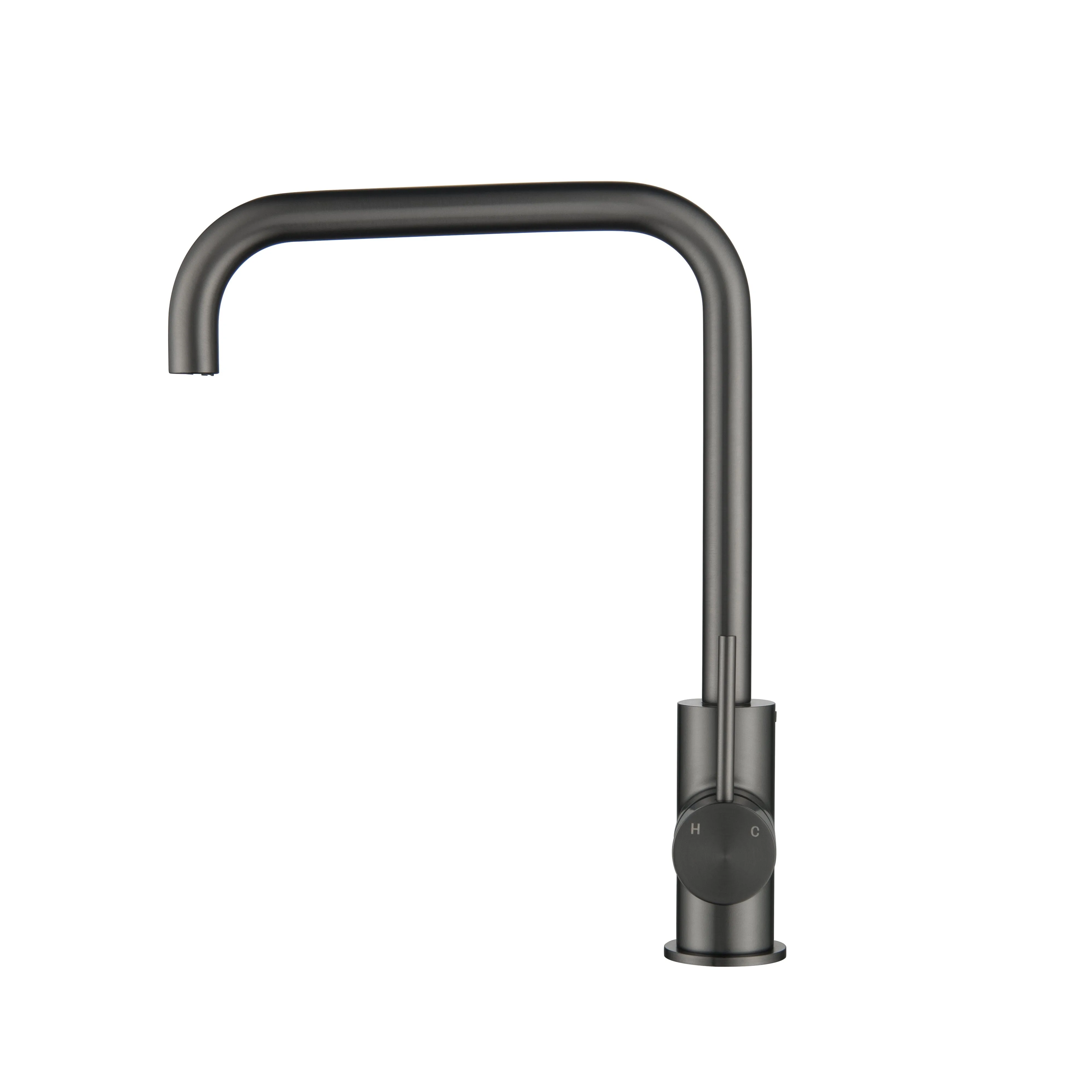 CLIO Kitchen Sink Mixer Square Tap Bench Mount Gunmetal