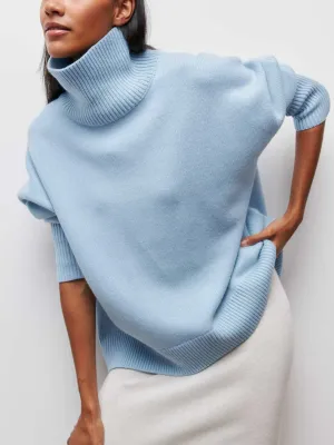 Cloudless Sky Graceful Turtleneck Oversized Sweater