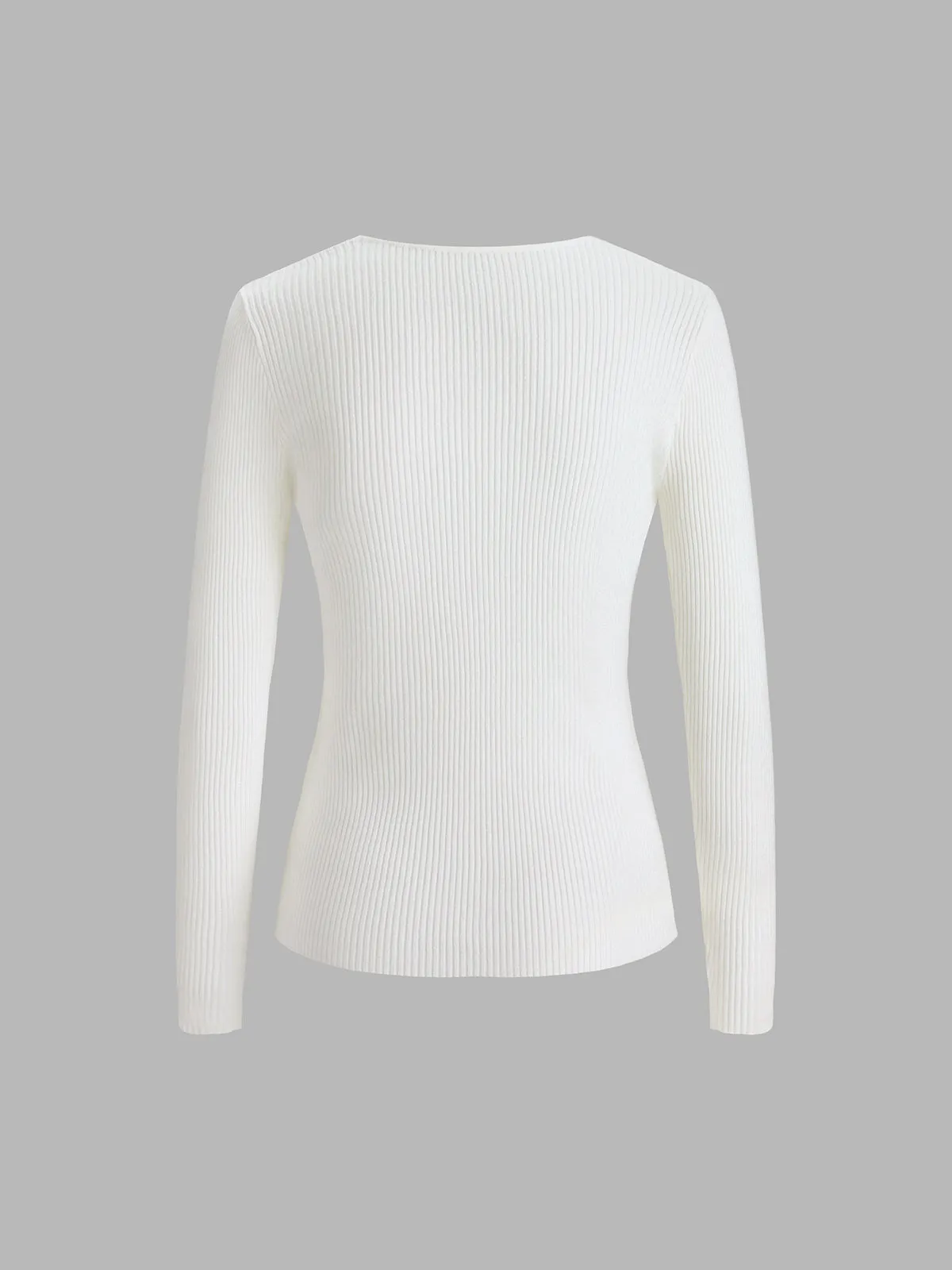 Clouds Ribbed Graceful Pullover Sweater