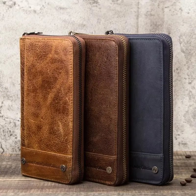 CowLuxe Classy Long Leather Men's Wallet