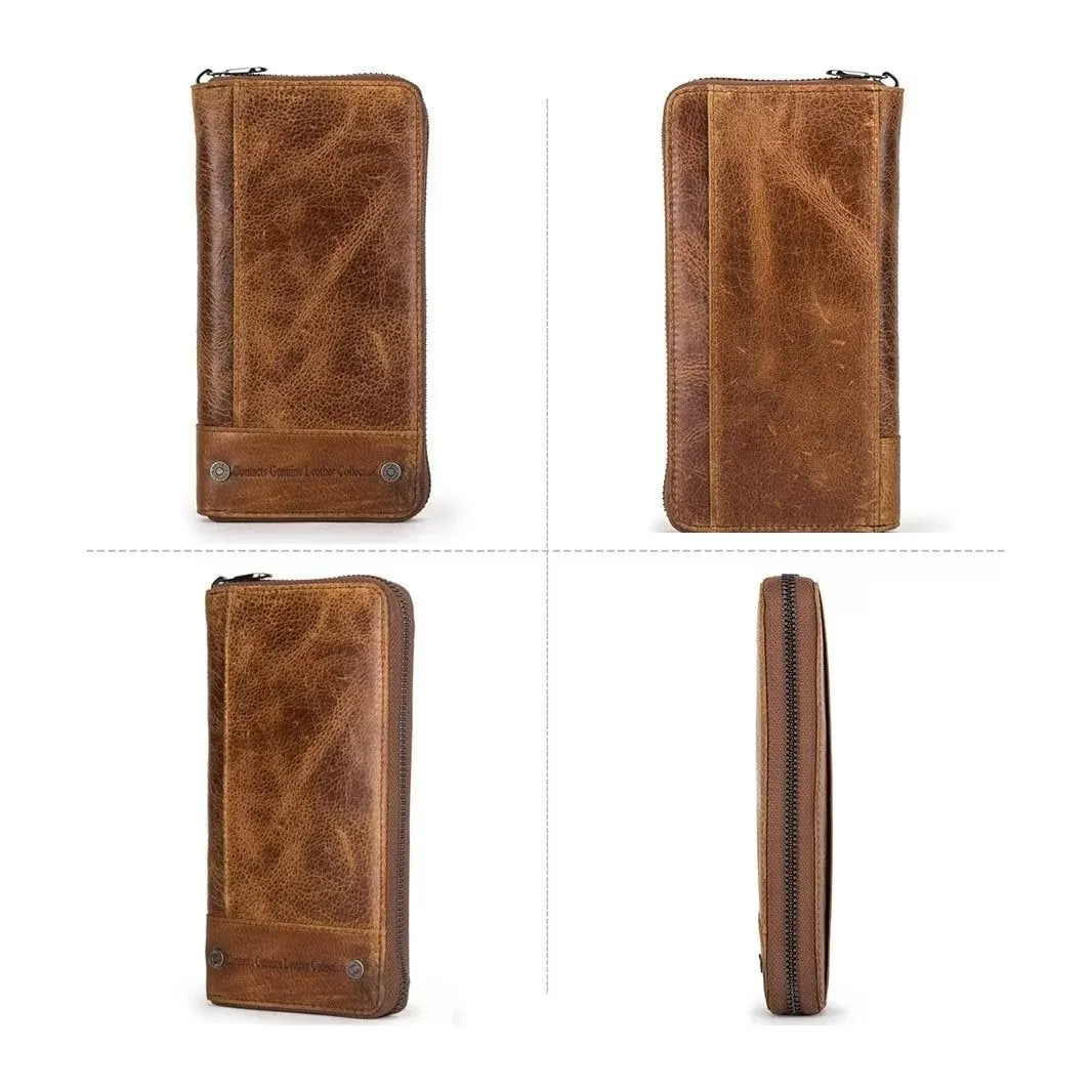 CowLuxe Classy Long Leather Men's Wallet