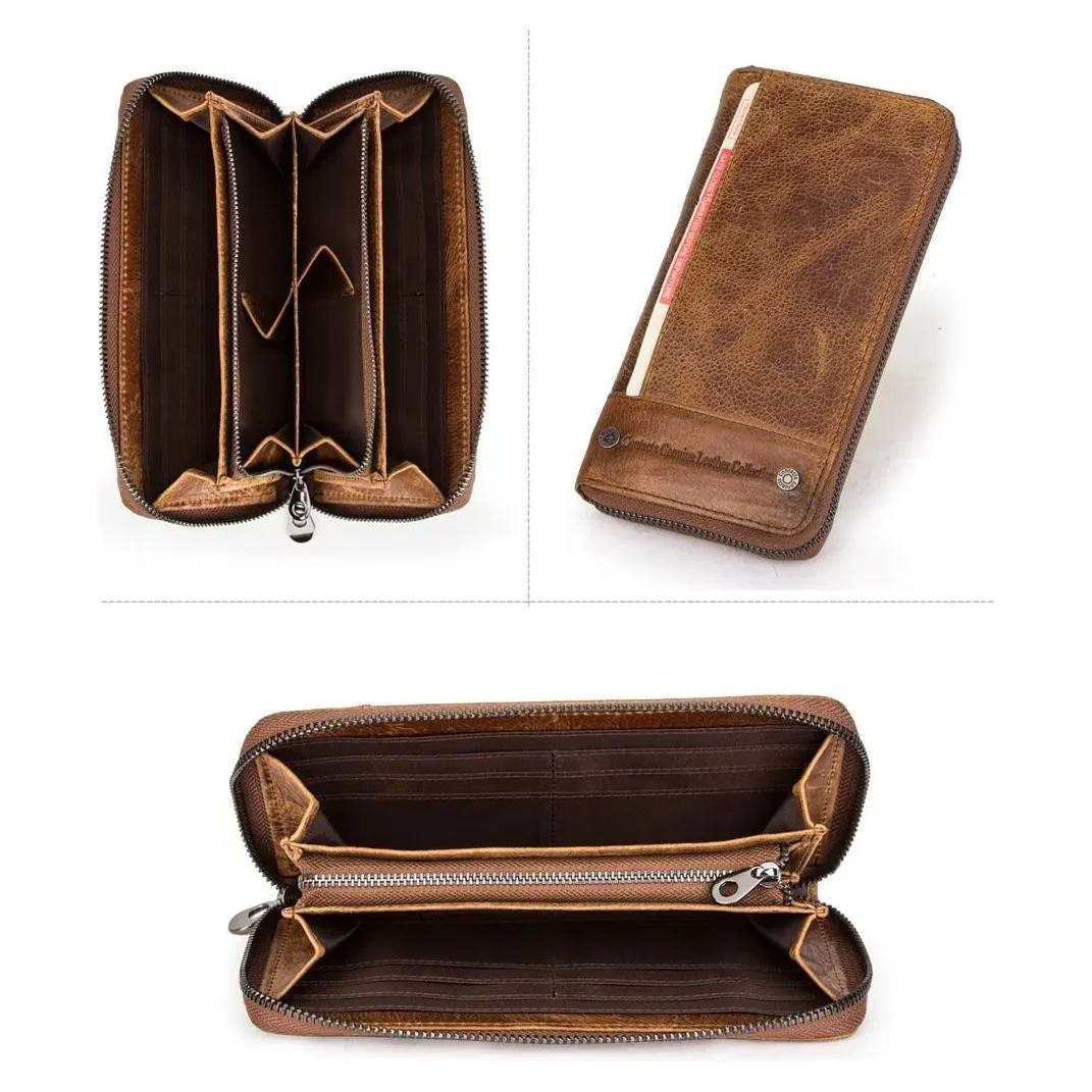 CowLuxe Classy Long Leather Men's Wallet