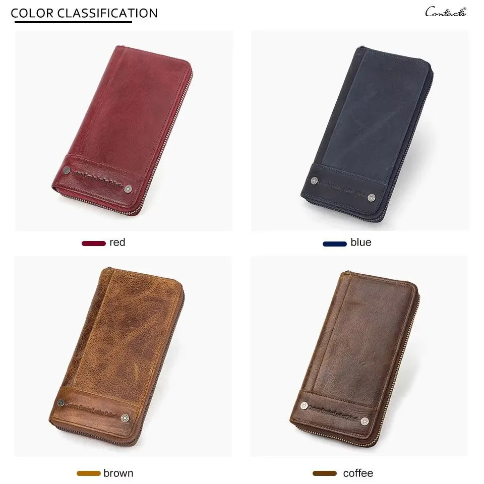 CowLuxe Classy Long Leather Men's Wallet