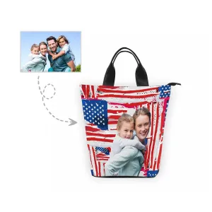 Custom Daughter&Mom USA Flag Nylon Lunch Bag