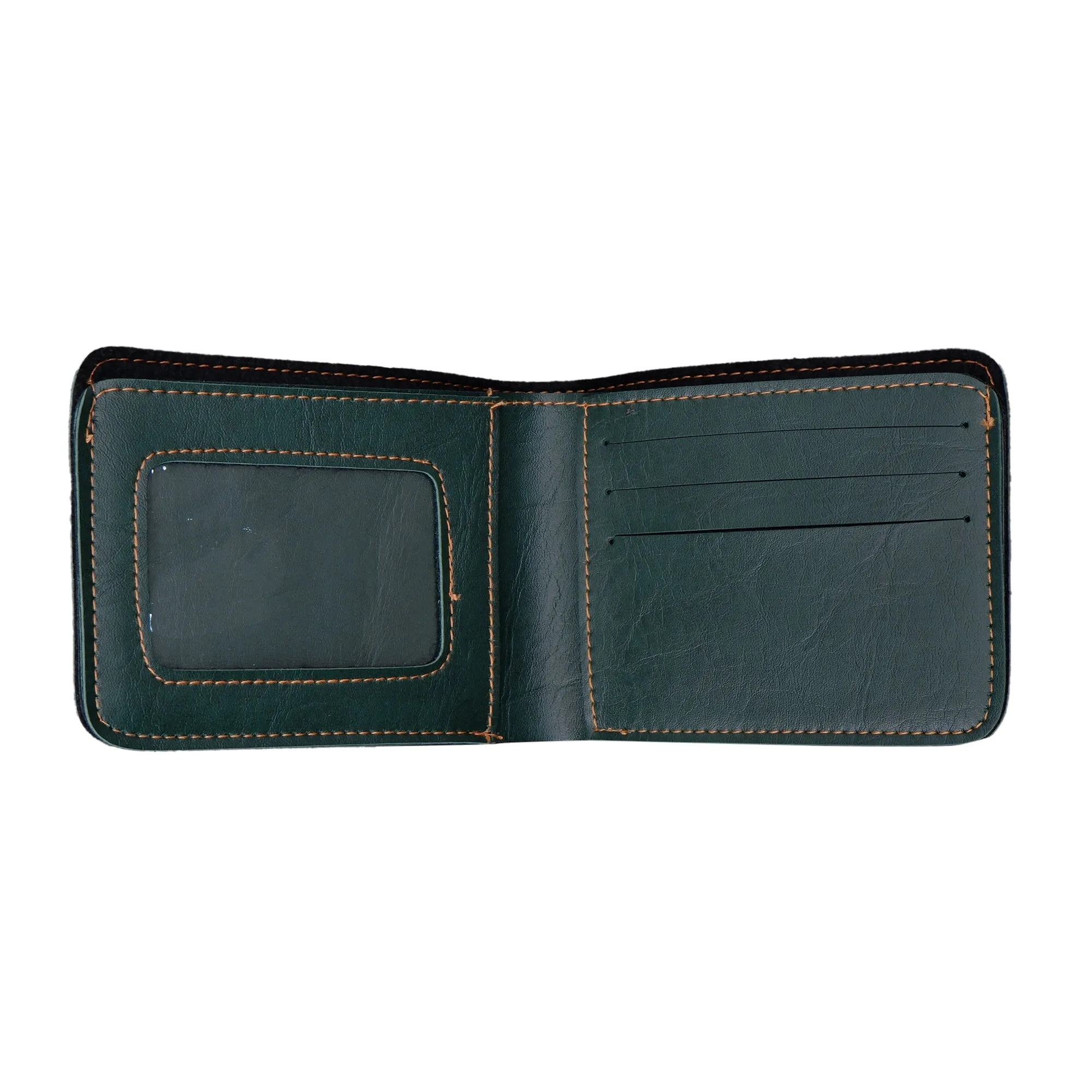 Customized Forest Green Wallet For Men with Free Charm