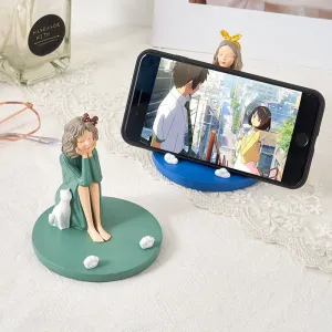 Cute Closed Eye Gril Phone Holder