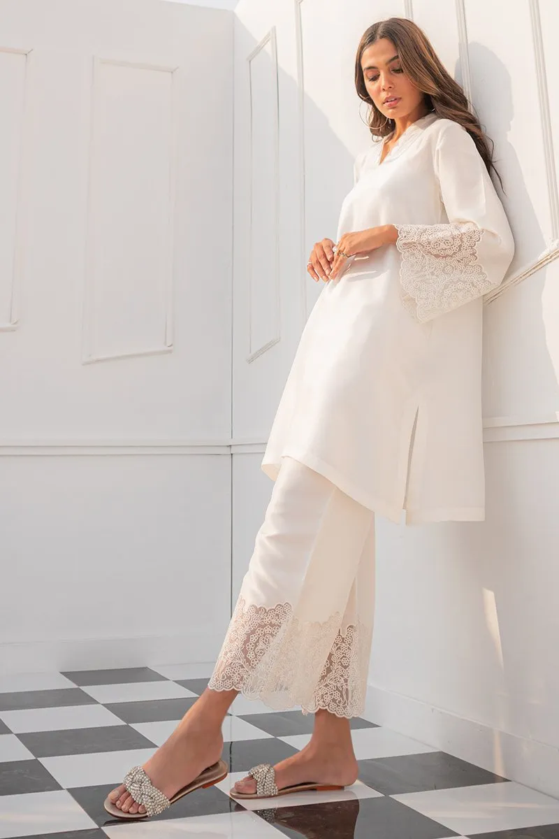 Dhanak White kurta