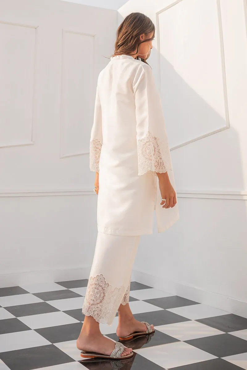 Dhanak White kurta