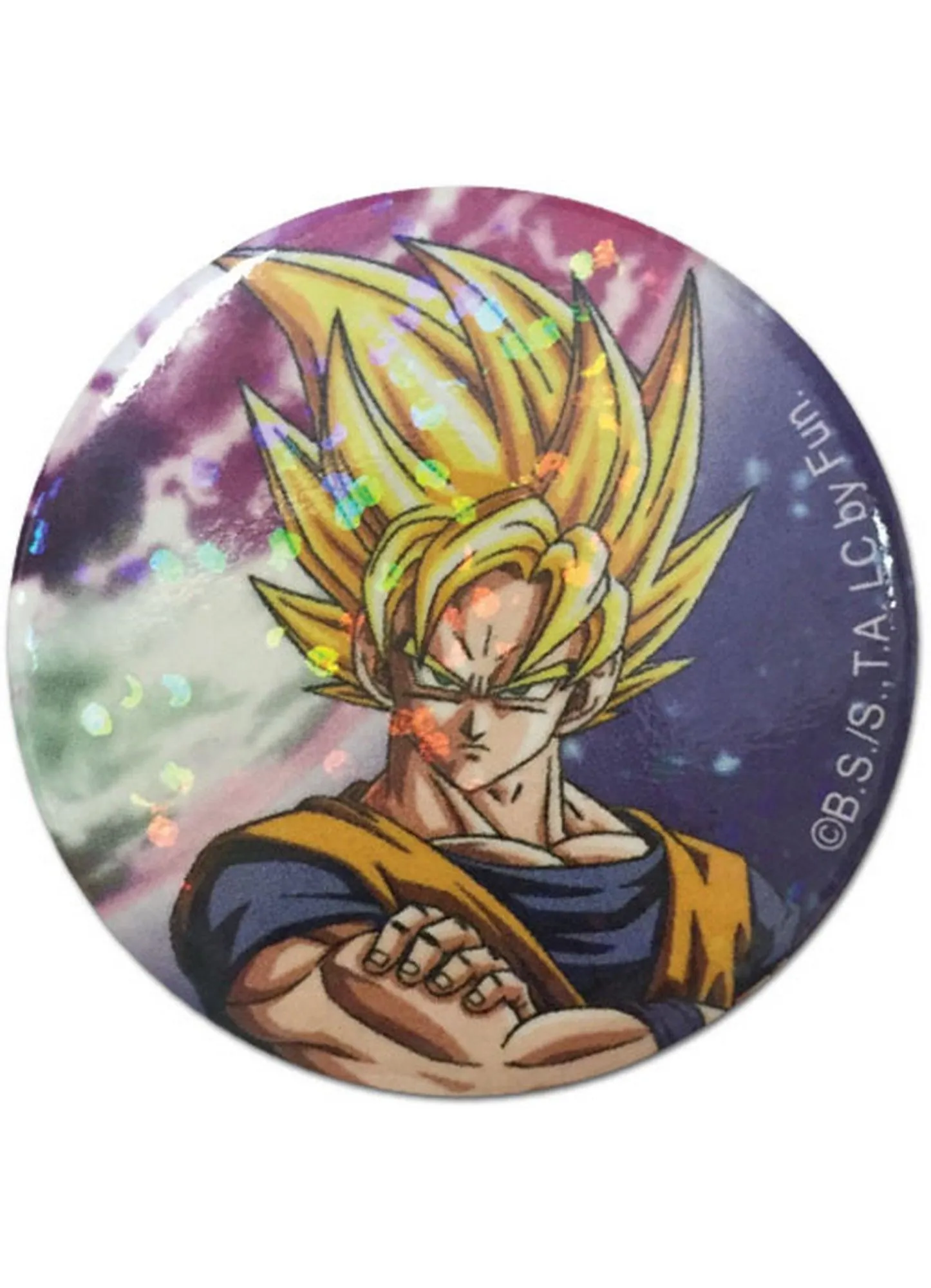 Dragon Ball Z - Super Saiyan Son Goku Glitter Button