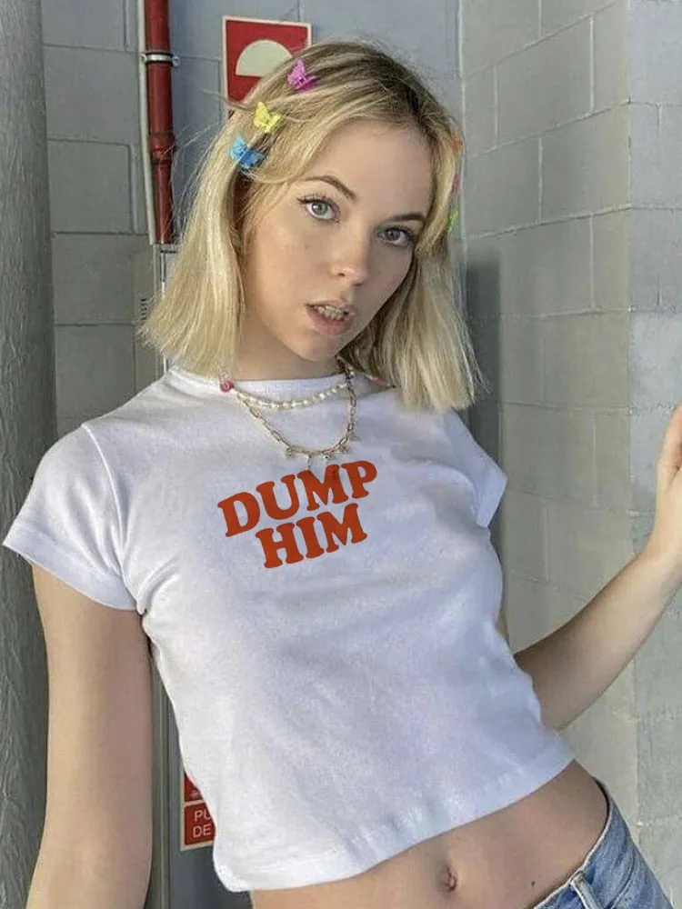 Dump Him Stylish White Crop Top