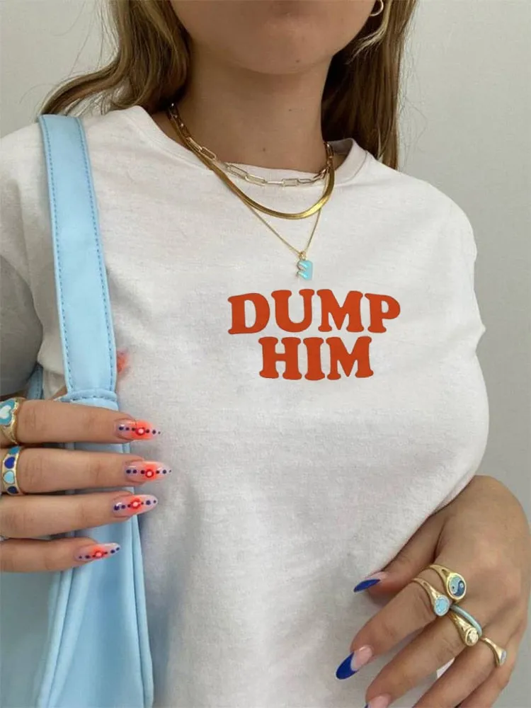 Dump Him Stylish White Crop Top