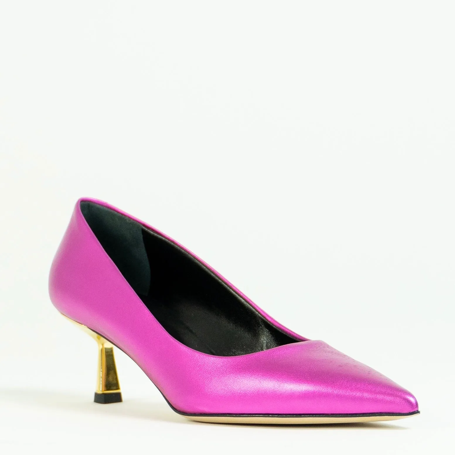 Elizabeth Fuchsia Metallic leather