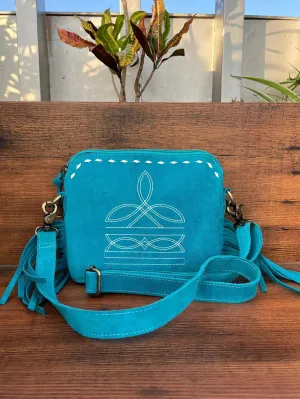 Embroided Suede Crossbody Bag