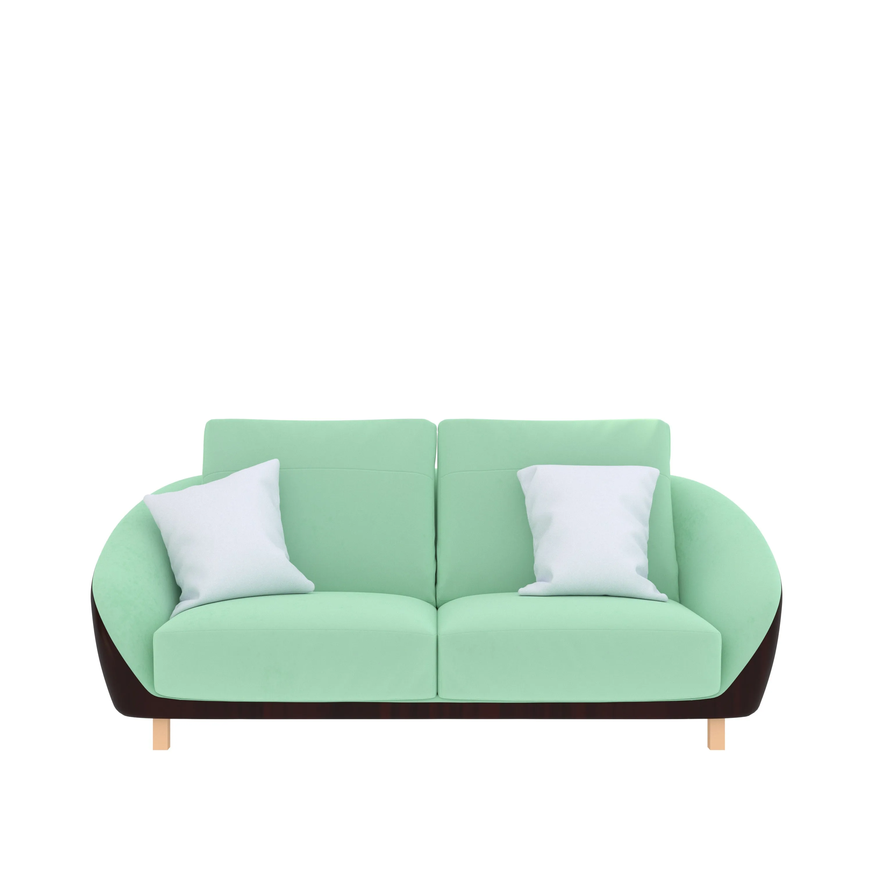 Emeraid Royal Green Smooth Finish Wooden 2 Seater Sofa