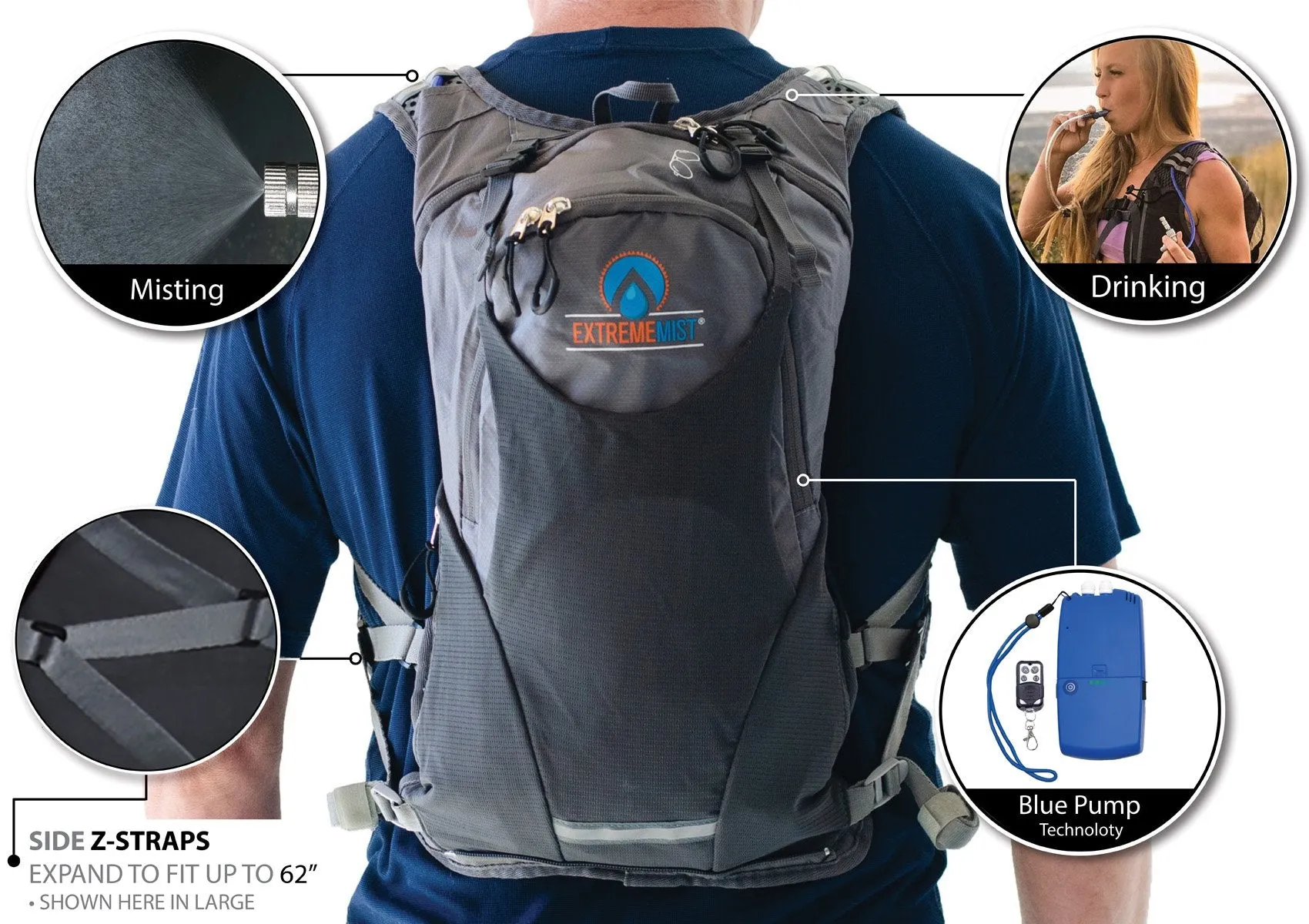 Extrememist Misting & Drinking Hydration Backpack