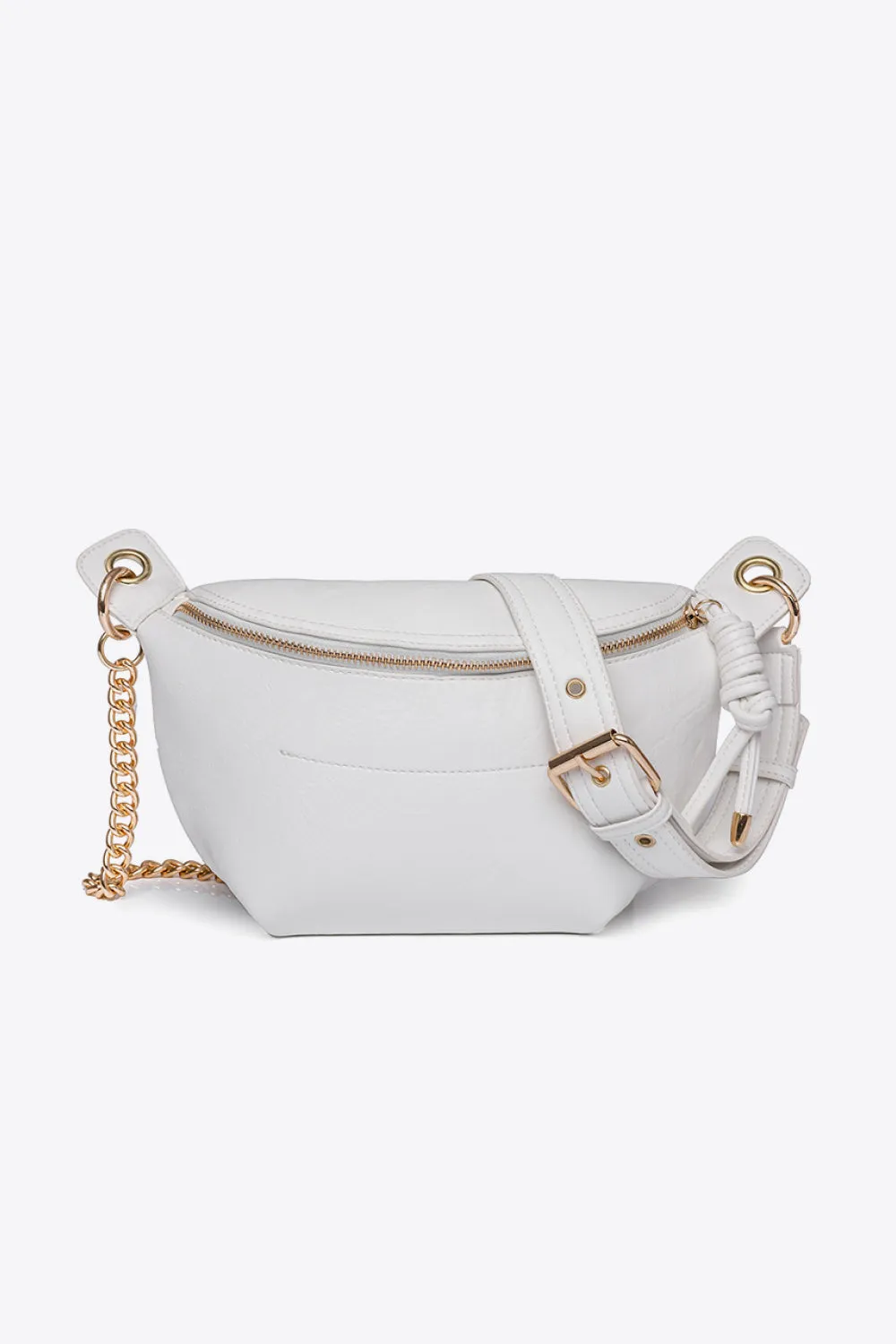 Faux Leather Chain Strap Crossbody Bag