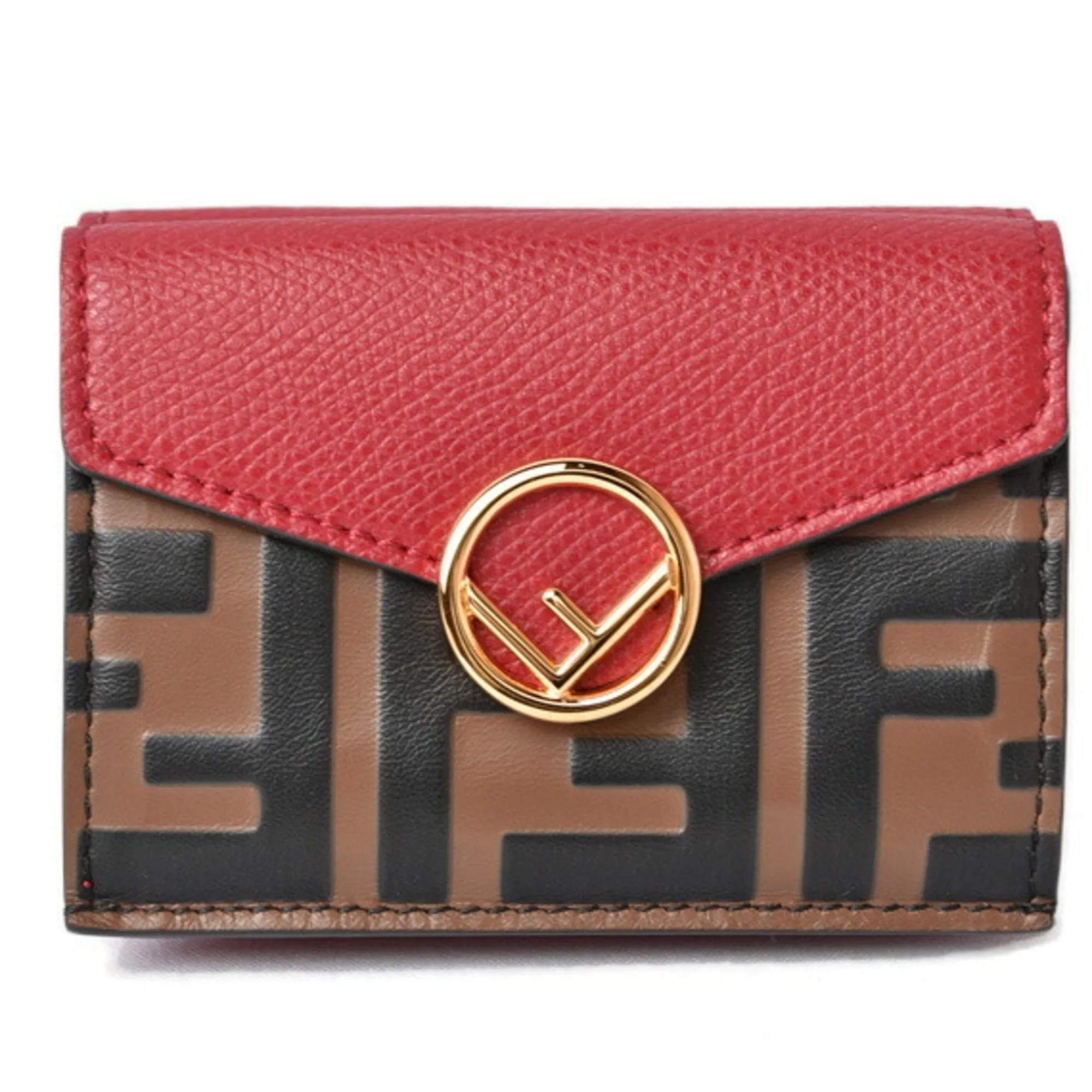 Fendi outlet FENDI trifold wallet F is IS micro 8M0395 ROSSO red