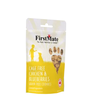 FirstMate Cage Free Chicken & Blueberries Dog Treats, 8-oz Bag