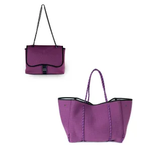 FLAP CROSSBODY   EVERYDAY TOTE - EGGPLANT