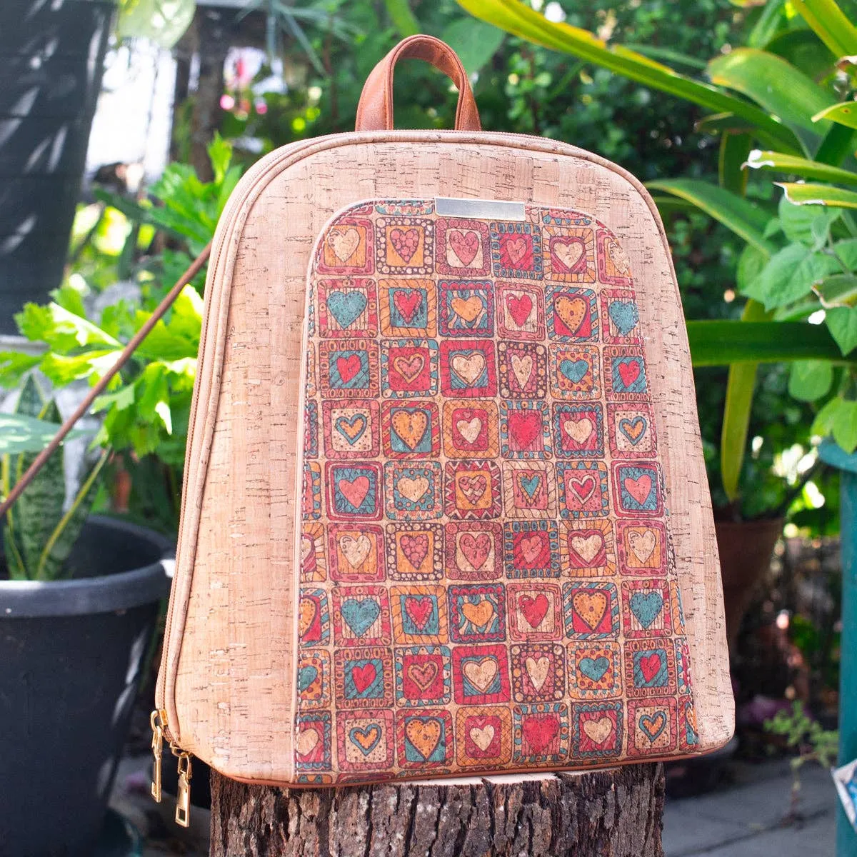 Flash Sale Natural Cork Floral Print Women's Backpack BAGF-061