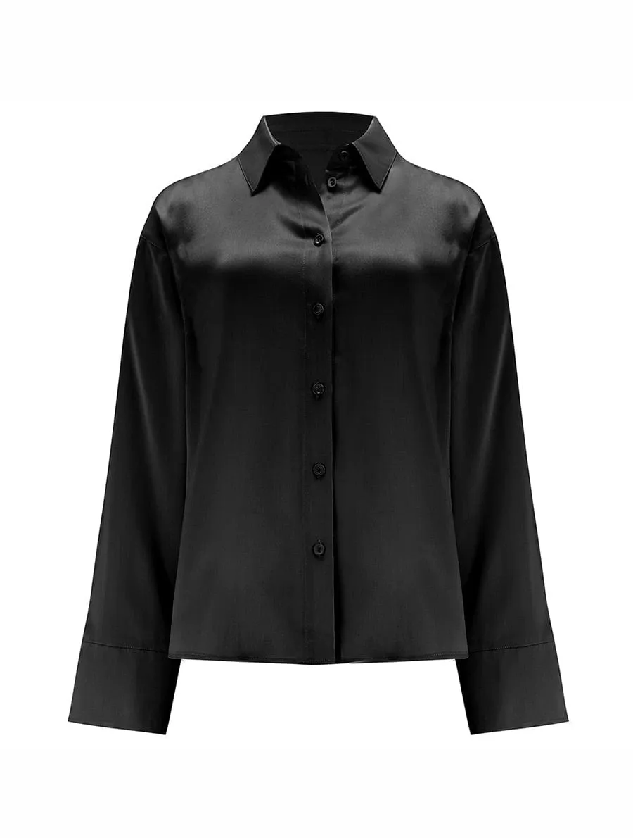 Fleur Du Jour Black Silk Shirt