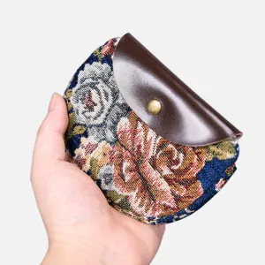 Floral Blue Flap Coin Purse