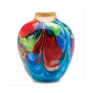 Floral Fantasia Art Glass Vase