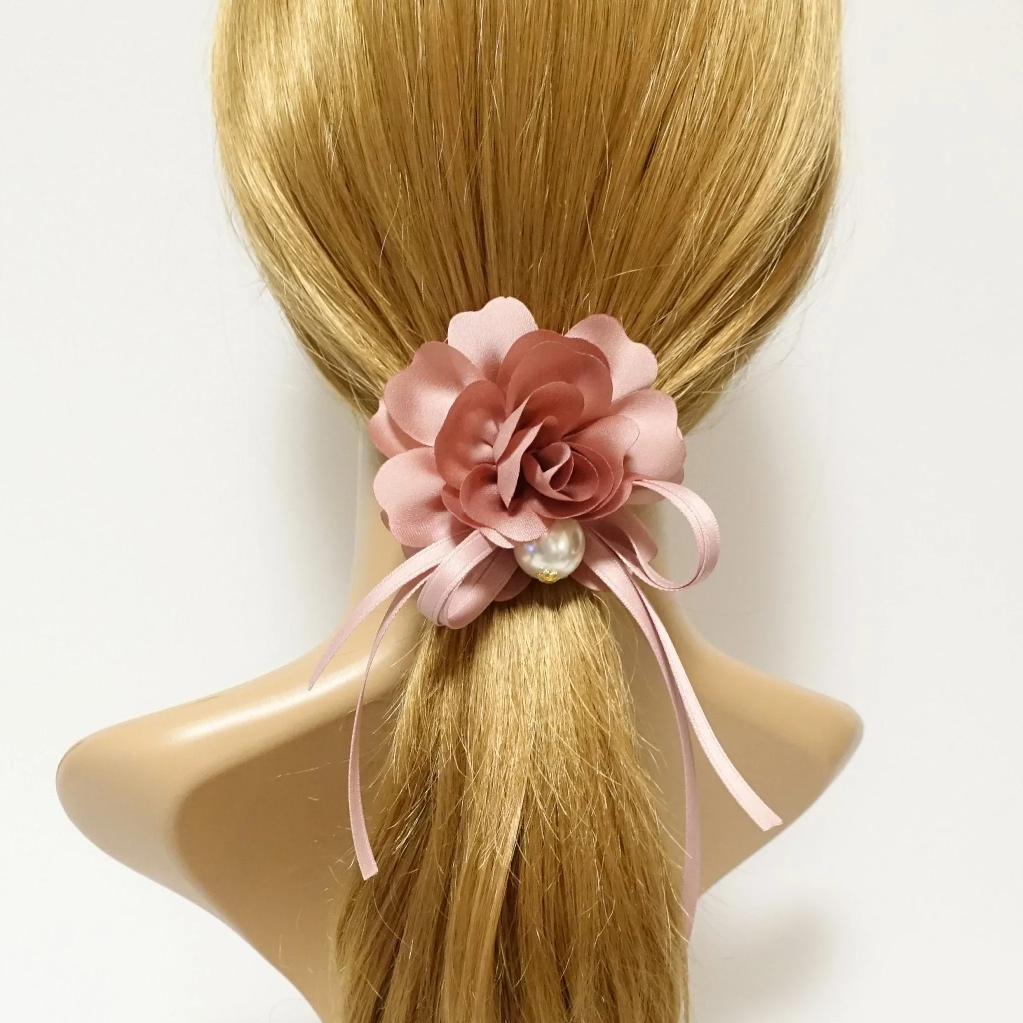 Flower Bow Knot Decorated Pretty Ponytail Holder Hair Elastic