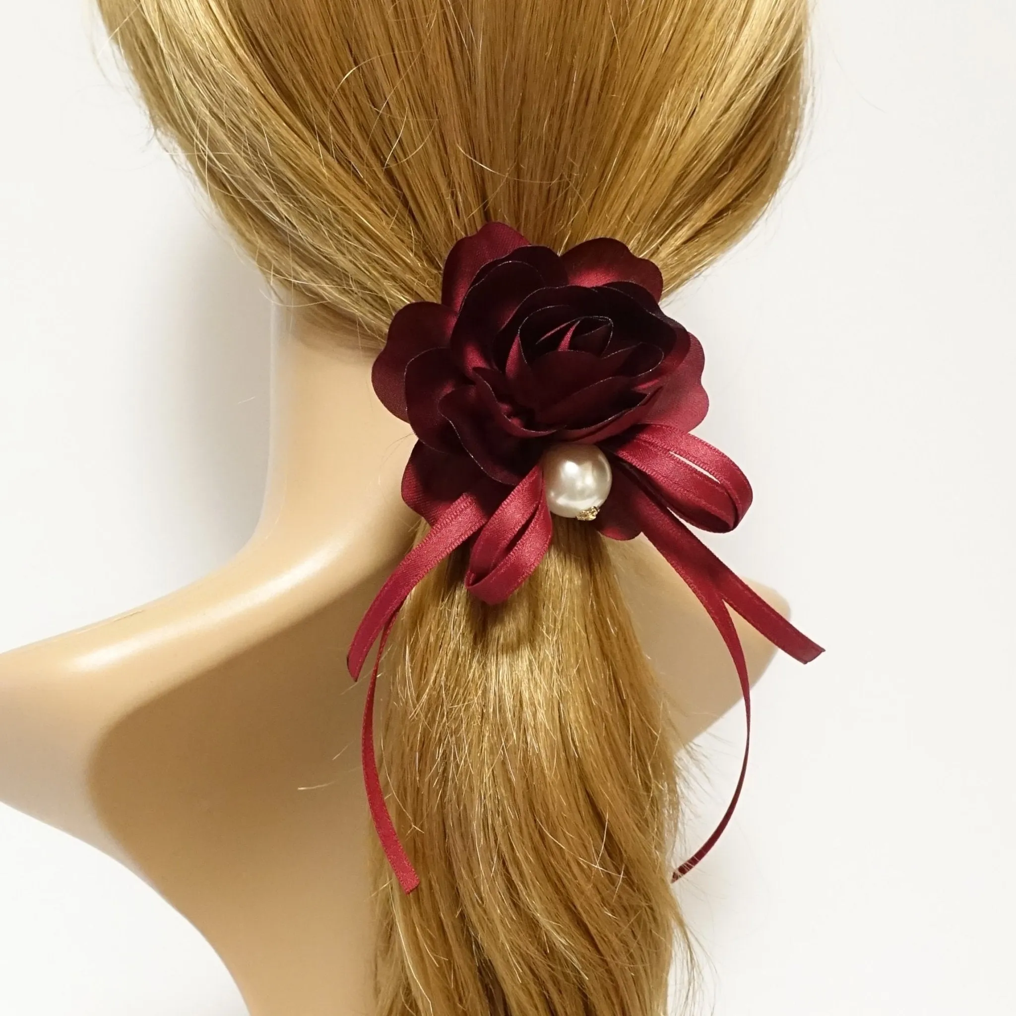 Flower Bow Knot Decorated Pretty Ponytail Holder Hair Elastic