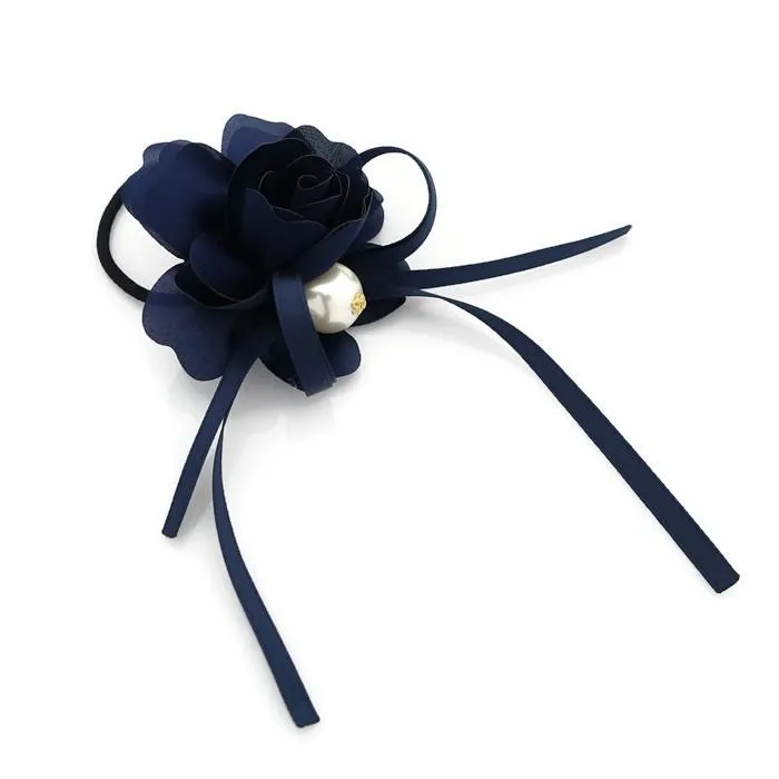 Flower Bow Knot Decorated Pretty Ponytail Holder Hair Elastic