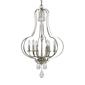 Genie 6 Light Polished Nickel Chandelier