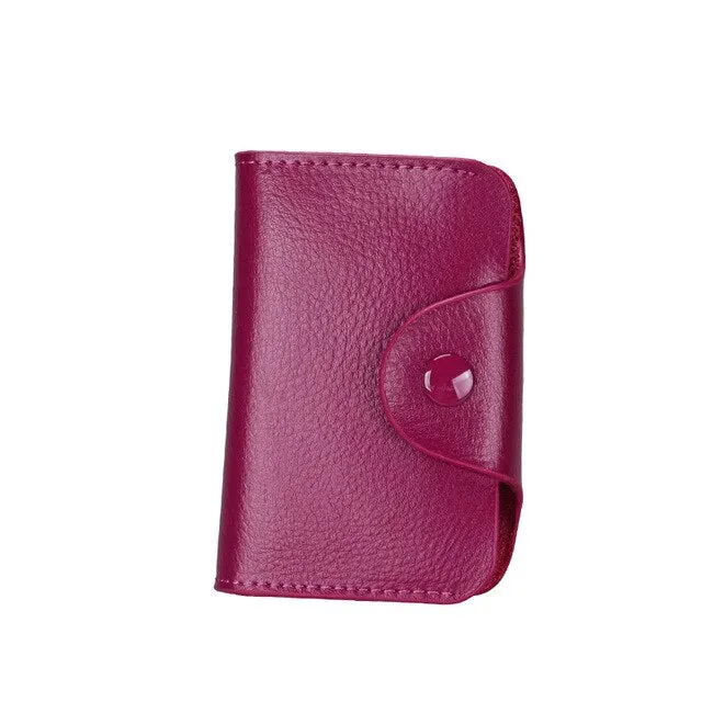 Genuine Leather Men Business Card Holder Wallet 15 Bits Card Case Bank Credit Card Case ID Holders Women Cardholder Porte Carte